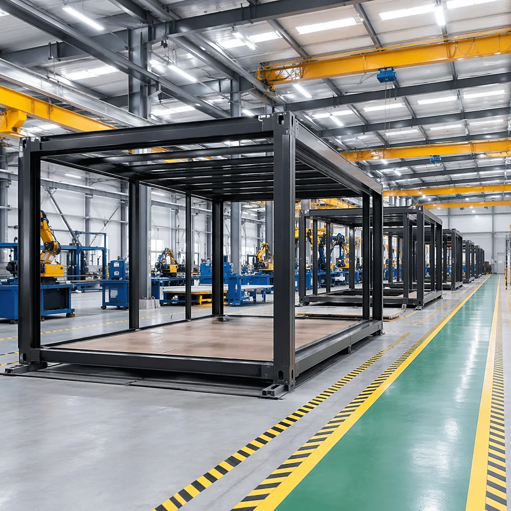Manufacturing facility with container home assembly lines